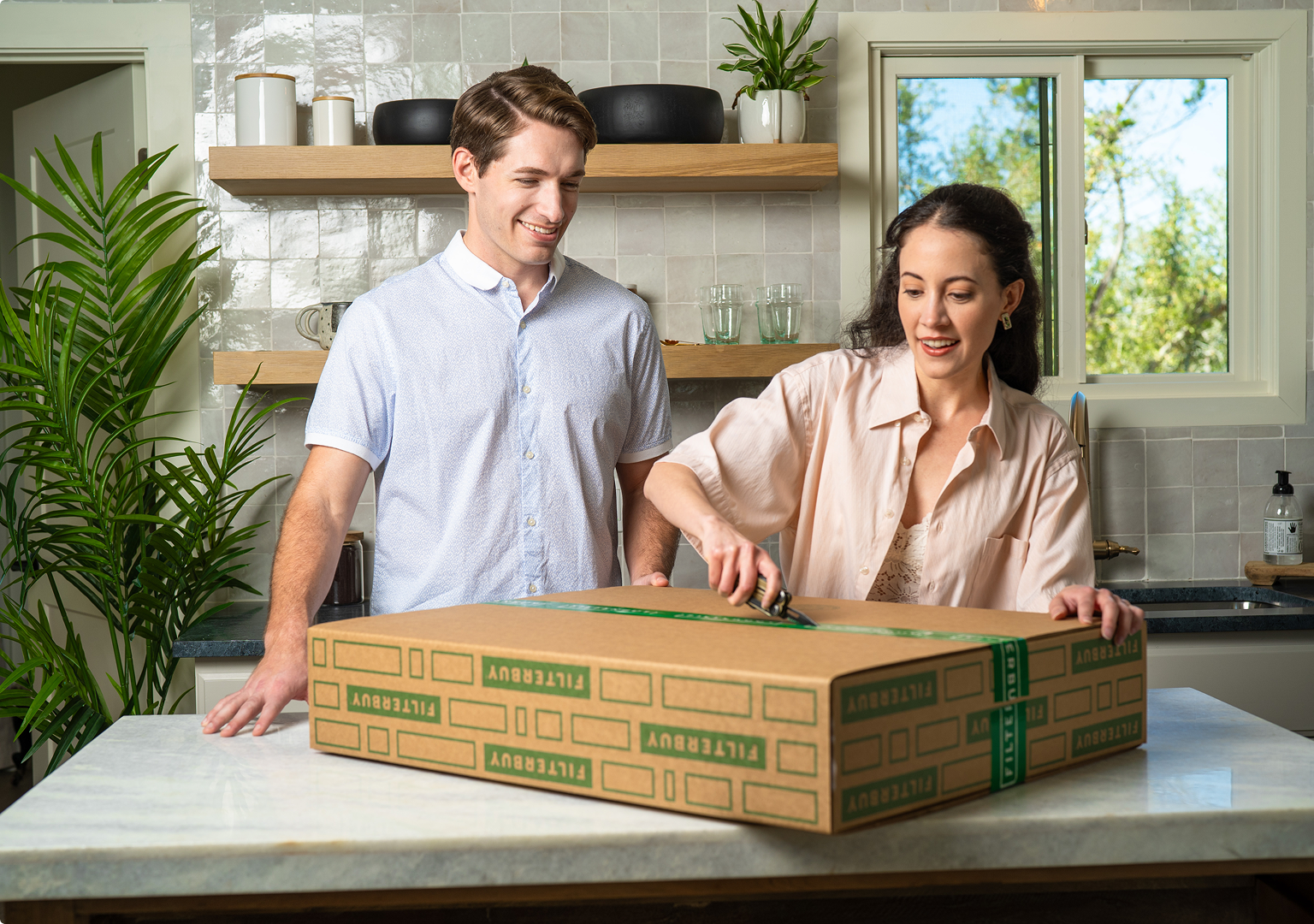 couple unboxing filterbuy product