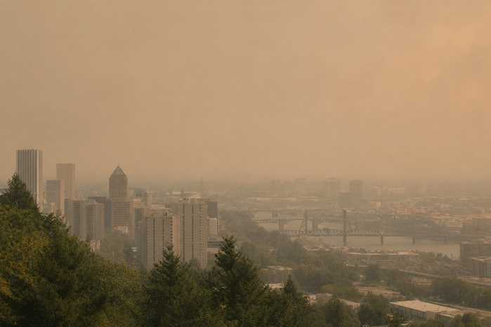 Current Live Portland, OR Forest Wildfire & Smoke Map Conditions Today