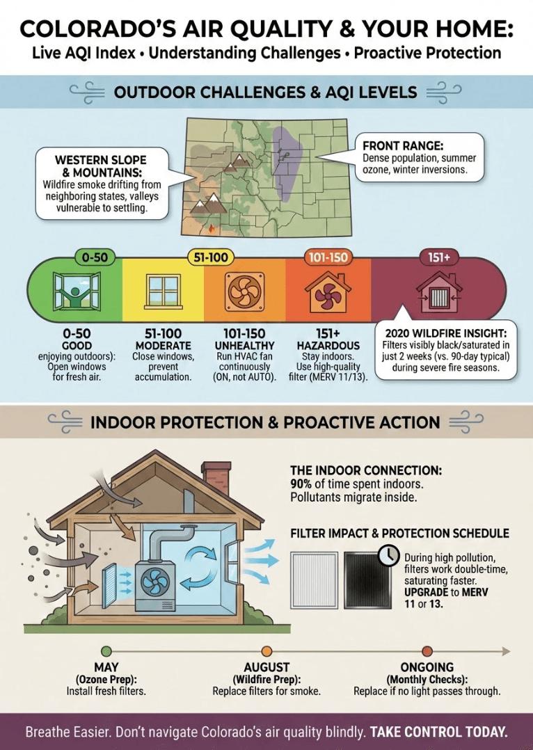 An infographic about the air quality in Colorado. 