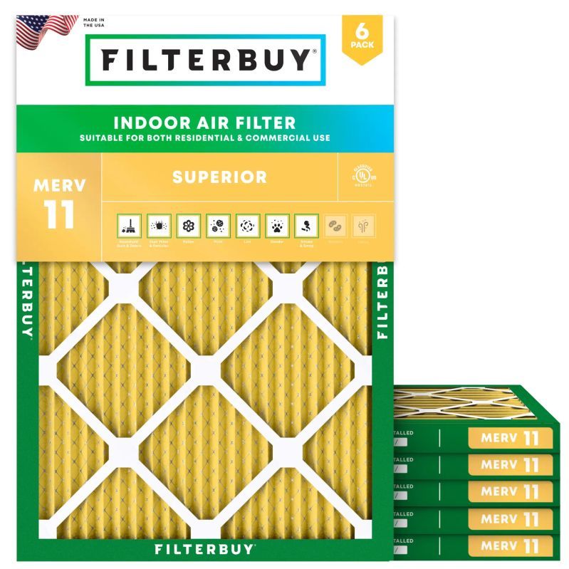 An image of Filterbuy 10x14x1 MERV 11 HVAC and furnace air filter for home use