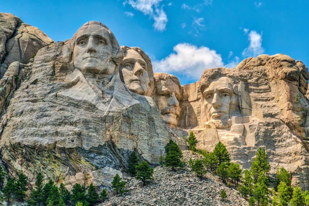 Mount Rushmore National Memorial in South Dakota, symbolizing American heritage and the areas where many veterans reside.