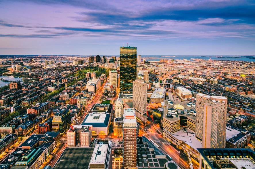 Most and Least Densely Populated Cities in America - Skyline of Boston.