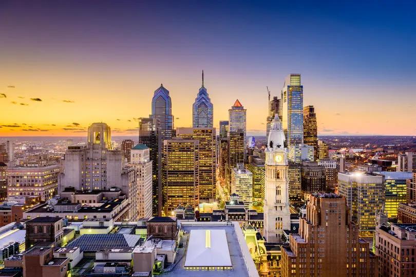 Most and Least Densely Populated Cities in America - Skyline of Philadelphia.
