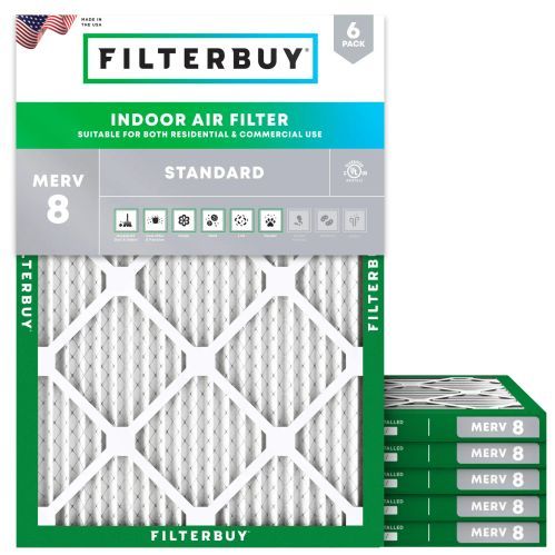 An image of Filterbuy 18x24x1 MERV 8 HVAC and furnace air filter for home use