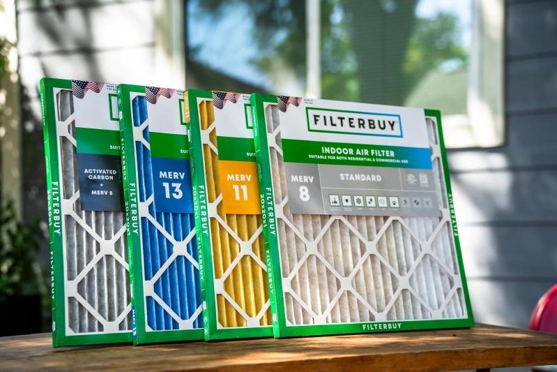 The Ultimate Guide to Choosing the Right Air Conditioner Filter Cover for Your Home - Image of a close-up of various Filterbuy indoor air filters displayed on a table.
