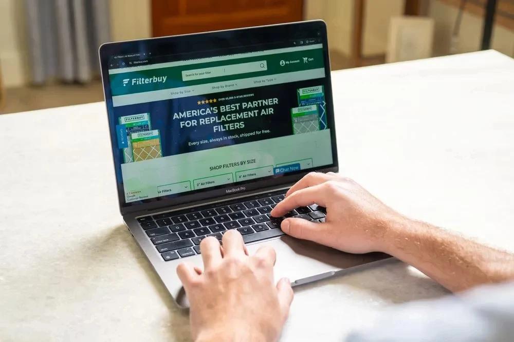 Buying replacement HVAC air filters online through the Filterbuy website.