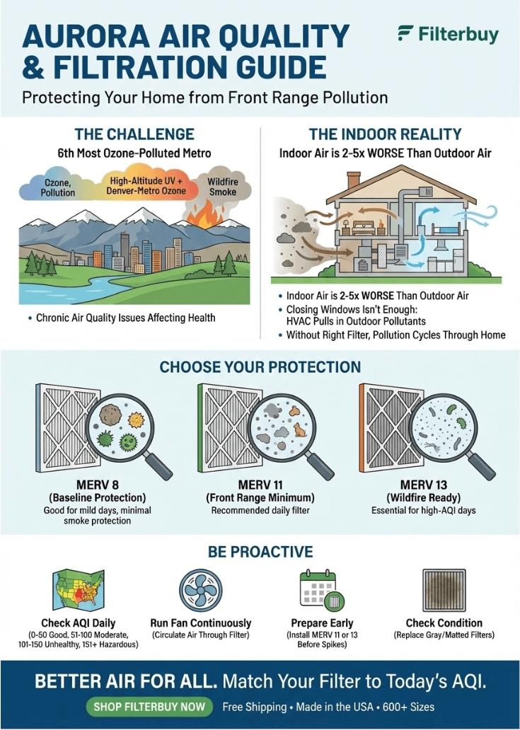An infographic about the air quality index of Aurora, Colorado.
