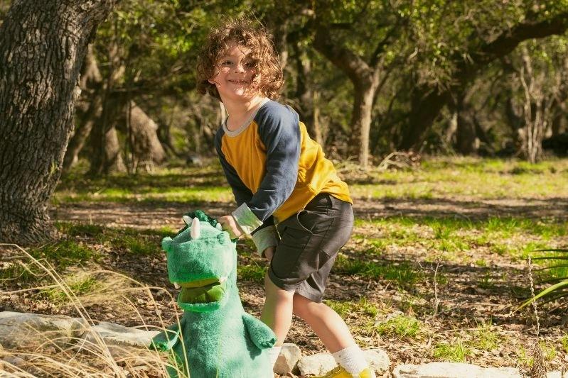 Kitchen Range Hood Grease Filter Replacement How to Remove Filters - An image of a child playing under the trees with a dinosaur toy.
