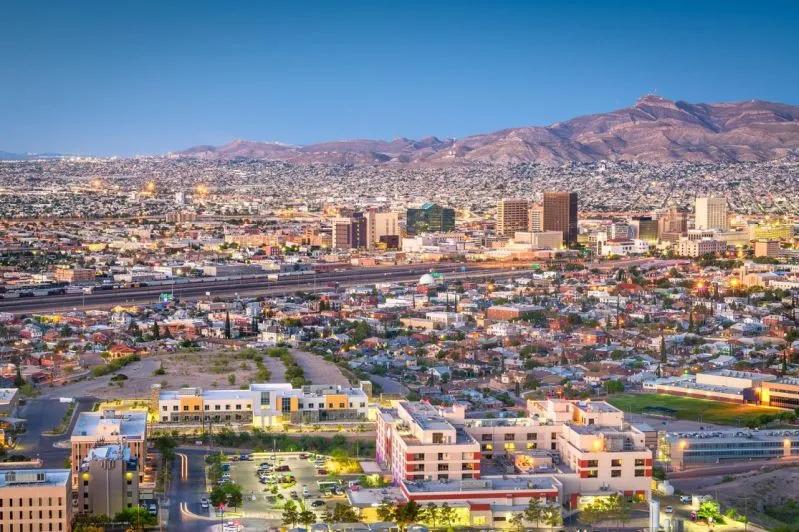 View of El Paso cityscape highlighting Texas as a state where residents face growing eviction or foreclosure threats.