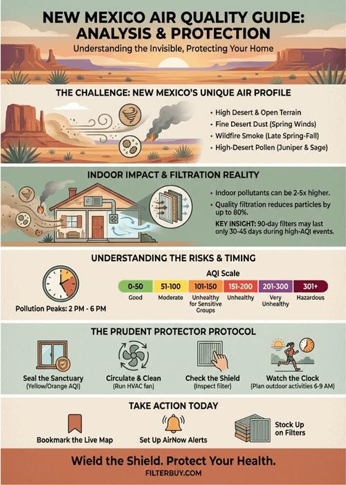 An infographic about the air quality in New Mexico.