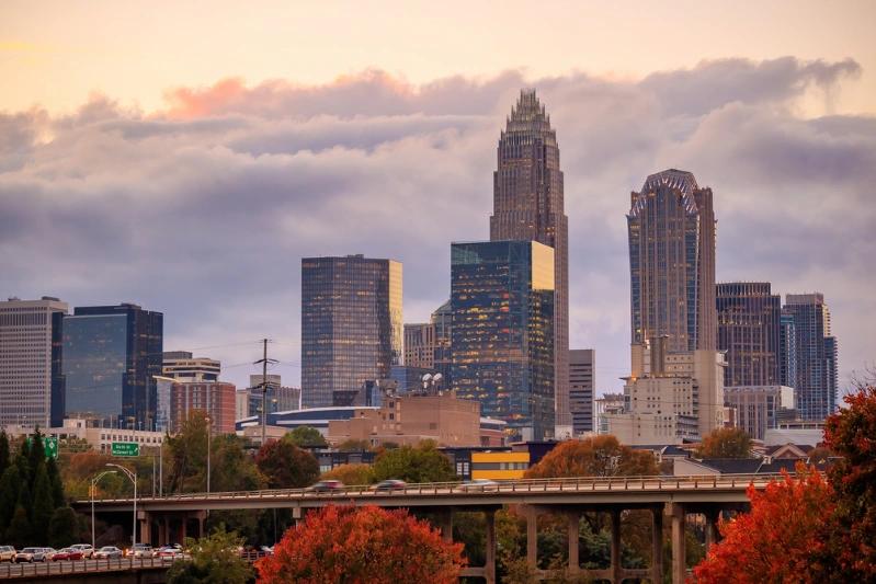 States With Fastest Growing Economies - The stunning skyline panorama of the downtown of North Carolina.