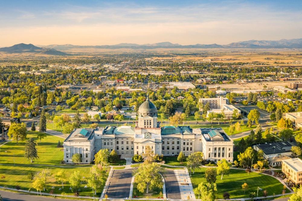 States Where Residents Are Spending the Most on Groceries - Infographics of the Montana State Capitol in Helena, representing one of the states where spending grocery is rising