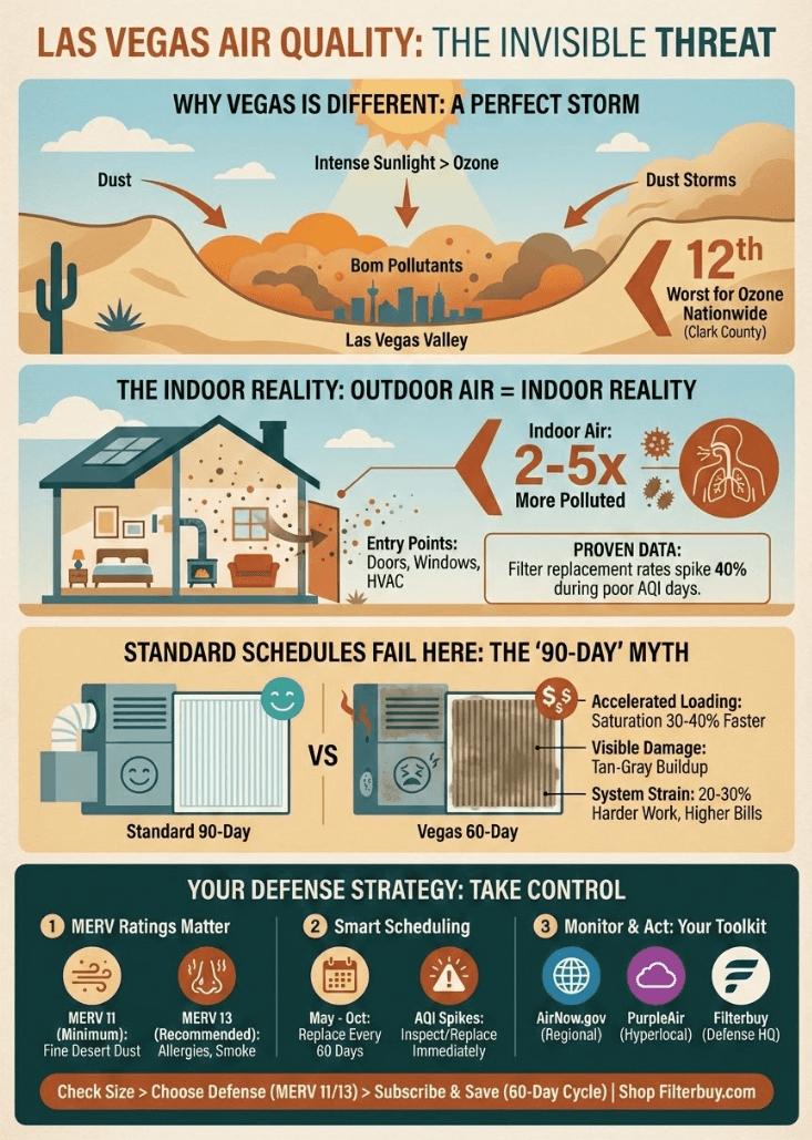 An infographic about the air quality in Las Vegas, Nevada.