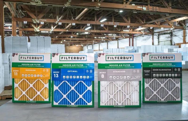  View of Filterbuy air filters in different variants