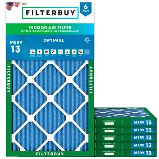 Best 8x24x1 MERV 13 Furnace & HVAC Air Conditioner Filters - Close-up image of a 8x24x1 MERV 13 air filter from Filterbuy which provides superior filtration and considered the best air filter replacement to combat allergens up to 2.5 microns.