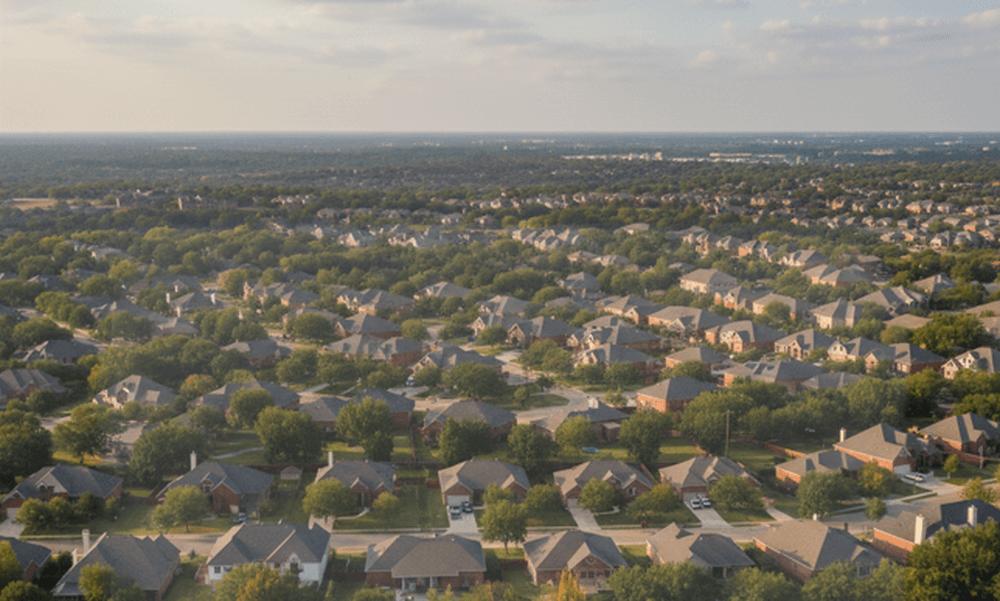 An image of a sunny Oklahoma residential neighborhood. Check the live air quality index (AQI) map for Oklahoma today.