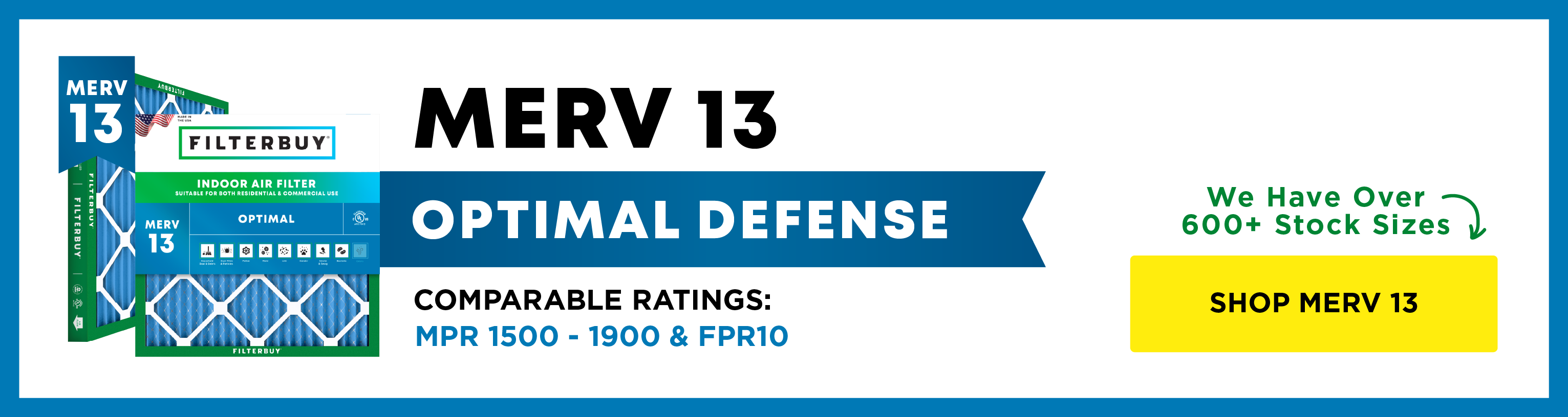 MERV 13 optimal defense filters shop now