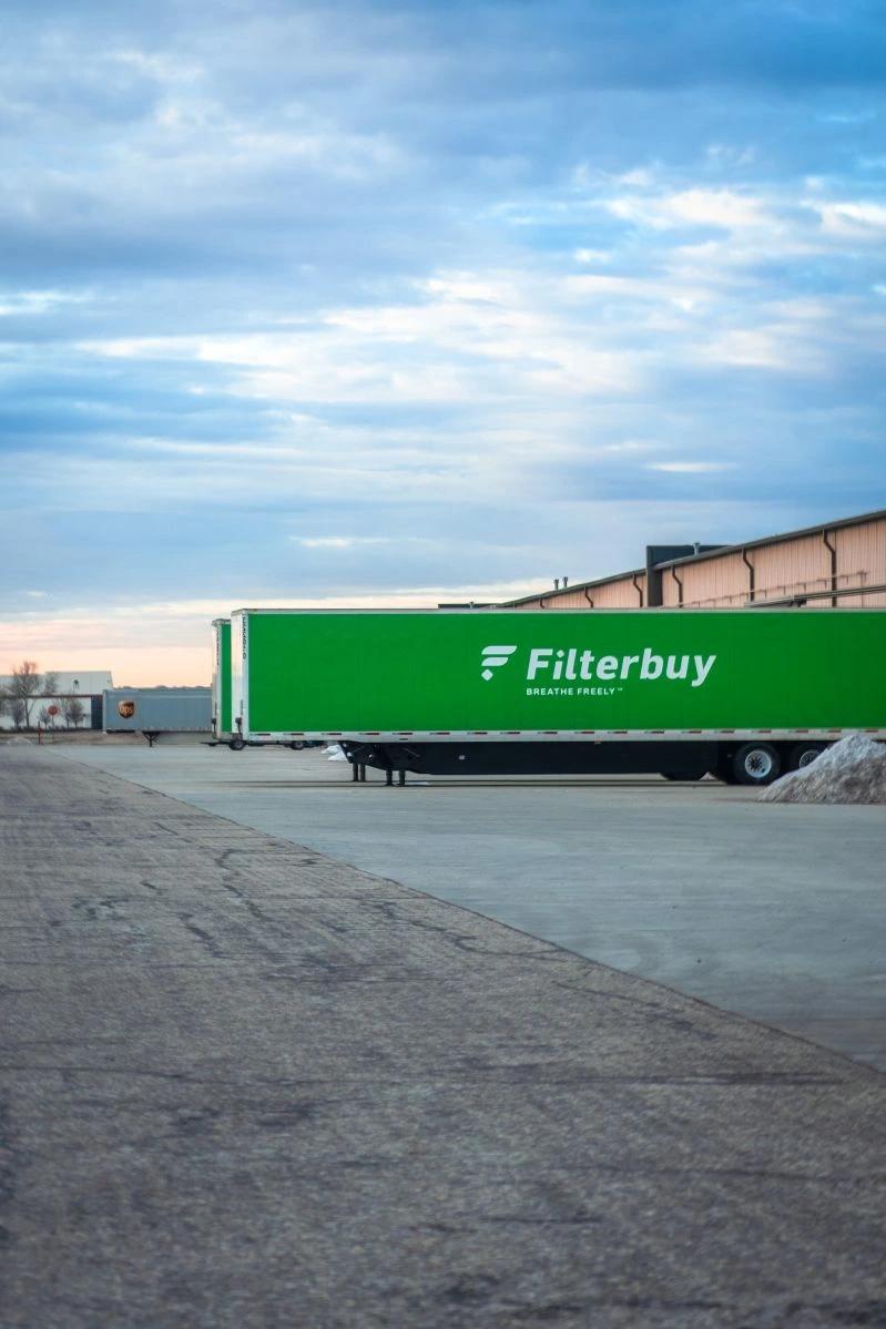 Best 22x36x2  electrostatic Air Filter view of the filterbuy delivery truck