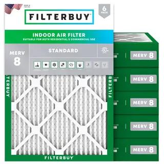 Filterbuy 16.5x21x4 air filter packaging featuring a pleated MERV 8 HVAC filter designed for dependable airflow and everyday air quality.