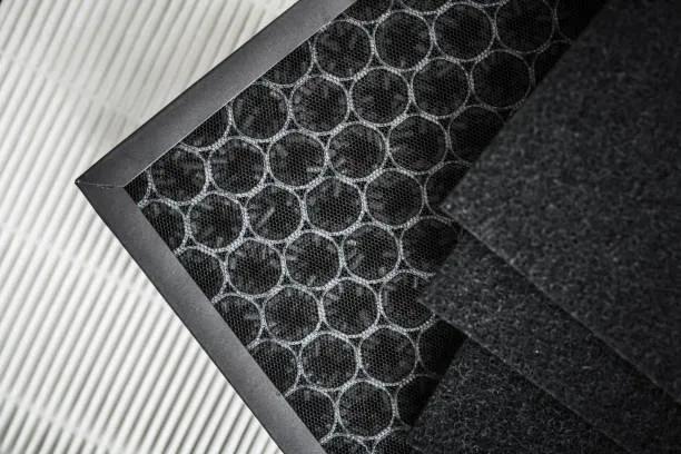A view of carbon air filters showcasing their structure for effective air purification.