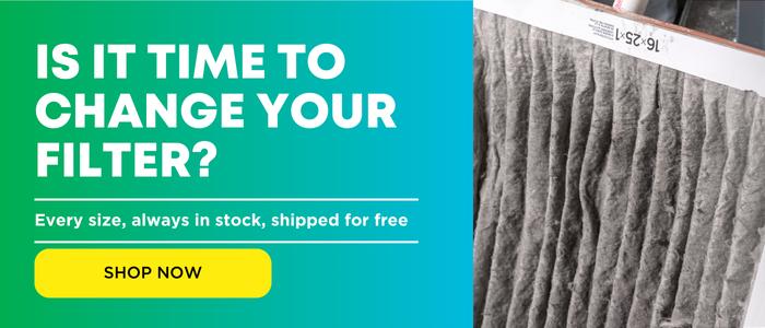 Dirty air filter with prompt to change and shop now