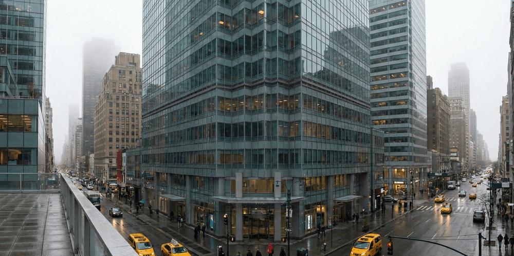 An image of a foggy New York City streetscape illustrating Is New York Citys Air Safe Today?