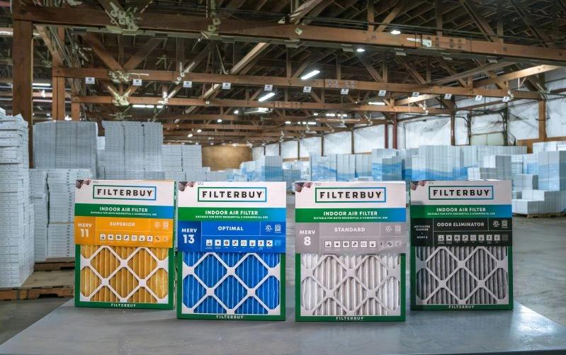 view of the different air filter products of filterbuy