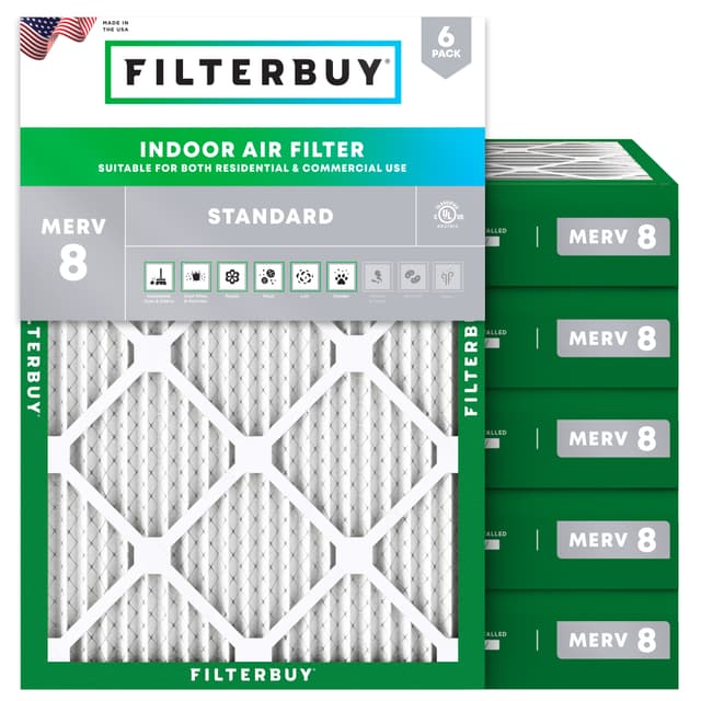 View of Filterbuy's MERV 8 HVAC air filters