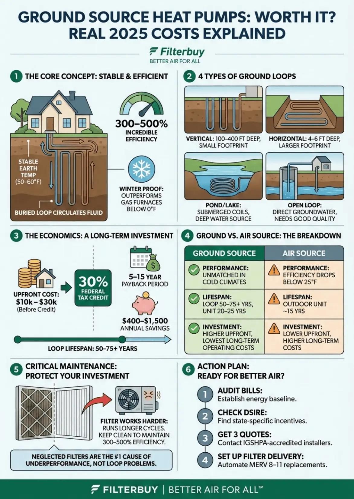 ground source heat pump geothermal installation cost efficiency vs air source benefits loop system