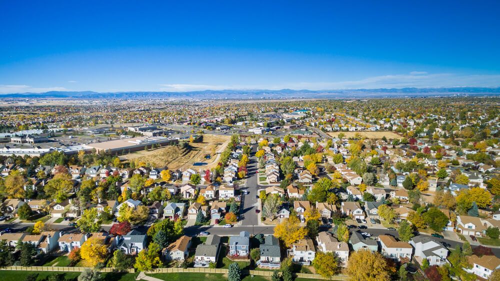 Most and Least Densely Populated Cities in America - Skyline of Aurora, Co.