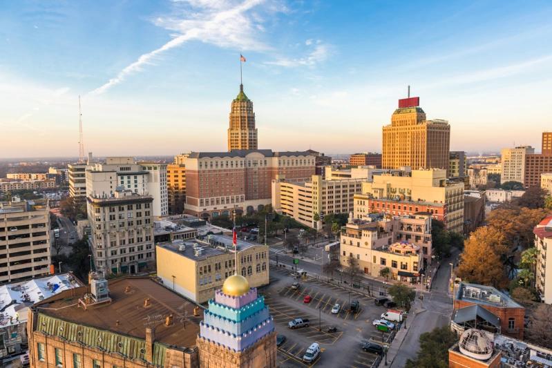 Cost of Living in US - Top view of skyscrapers in San Antonio.