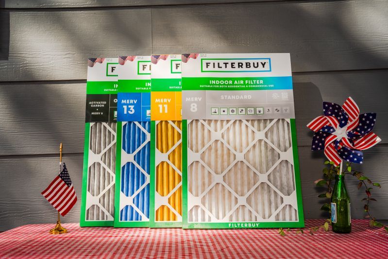 Best Air Filter 24x30x2 for Home Allergies - View of Filterbuy air filters with MERV 8, 11, and 13 ratings for the best 24x30x2 air filter to reduce allergens and improve home air quality.