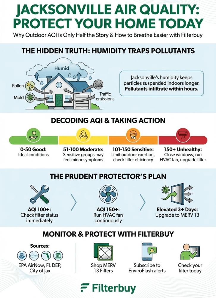 An infographic about Jacksonville, Florida's air quality.