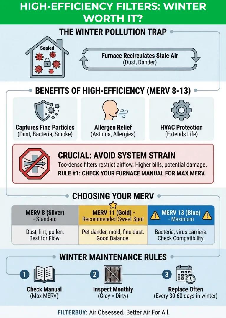 Infographic of High-Efficiency Filters: Worth It for Winter Heating Season?